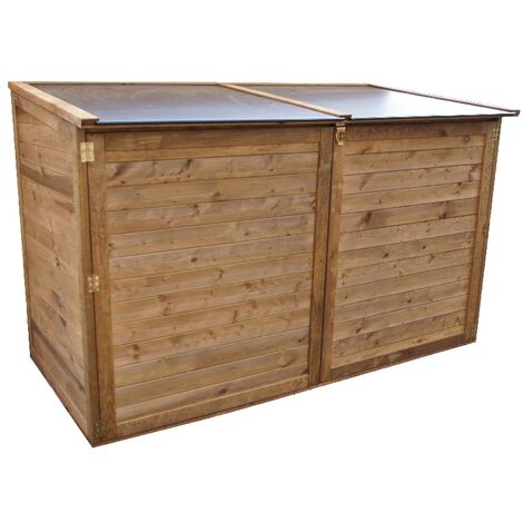 Chalet & Jardin – Coffre de jardin en pin traité autoclave 2000L – Dimensions 206x100x123 cm – Toit étanche en polypropylène – Rangement extérieur sécurisé (1/7)