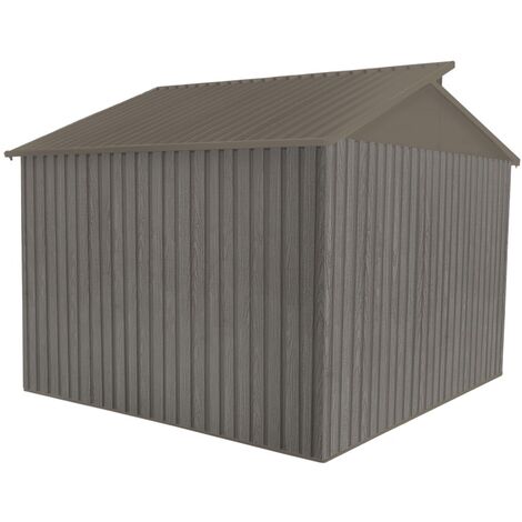 CHALET & JARDIN Abri jardin métal - Aspect BOIS VIEILLI 9384 - 7,25 M²- GRIS