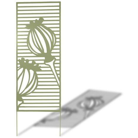 NORTENE Panneau en métal Deco Panel vert olive - 0,60 x 1,50 m - pose murale ou sur sol meuble (1/5)