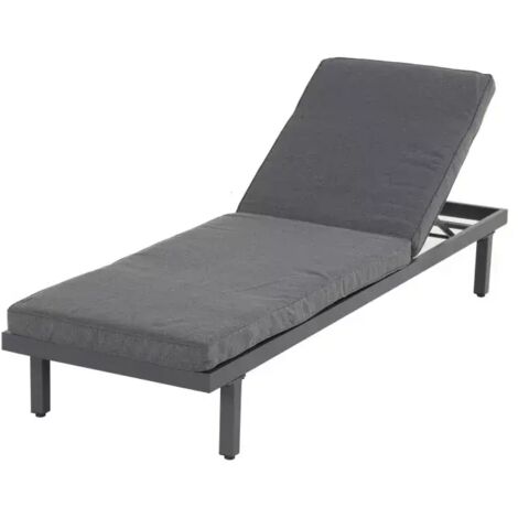 CHALET & JARDIN Bain de soleil Aveiro en aluminium - matelas en polyester - Anthracite (1/5)