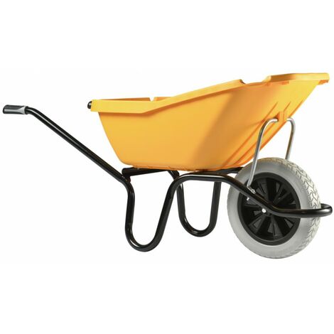 Haemmerlin – Brouette de jardin 110L jaune – Charge utile 160 kg – Roue increvable Ø 400 mm – Châssis CP2i® monobloc – Poids 11,6 kg - UP 110 L