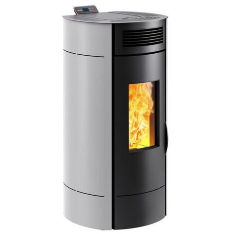 INVICTA Poêle à granulés de bois Blanc LODI 8 étanche WiFi - 8 kW - Trémie 16,5 kg