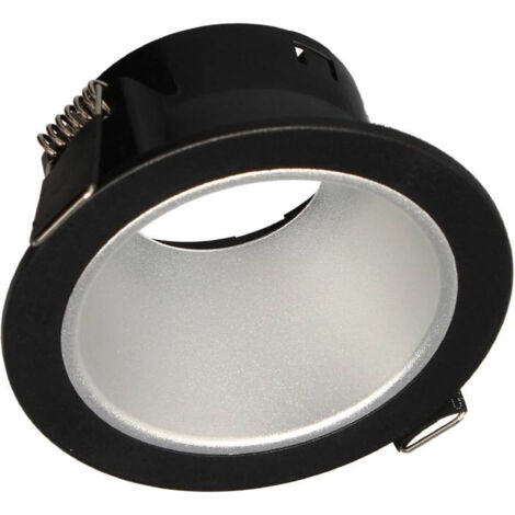 ARLUX LIGHTING Collerette NAXOS Fixe Ø88 IP20 pour lampe Ø50, Noir&Argent (1/5)