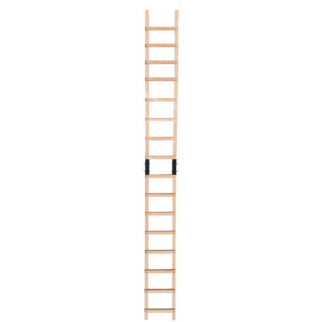 Hailo – Échelle de toit en bois 5m – Légère 9,4 kg – Barreaux en épicéa traité – Pour travaux en toiture et panneaux solaires (1/6)