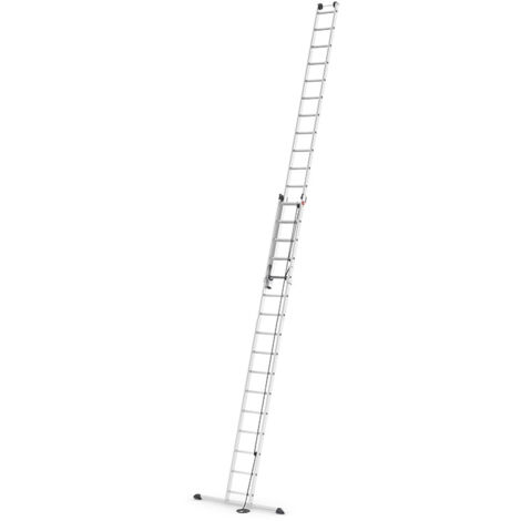 Echelle coulissante à corde 2 plans 2x16 échelons 7,9m/8,7m en aluminium Hailo ProfiStep Duo (1/6)