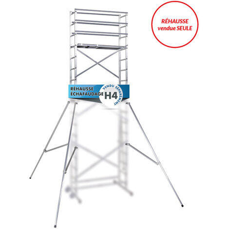 Hailo – Réhausse échafaudage HobbyStep H6 225 x 150 x 46 cm – Hauteur max d'accès 700 cm – Charge max 150 kg – Aluminium léger