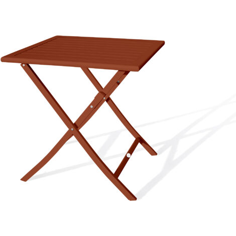 DCB GARDEN Table à manger de jardin de repas Marius-tb70-terra carré terracotta (1/5)