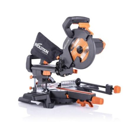 Evolution – Scie à onglet radiale 210 mm 1500 W – Coupe précise acier, bois, aluminium – Profondeur de coupe 230 mm – Vitesse 3750 tr/min