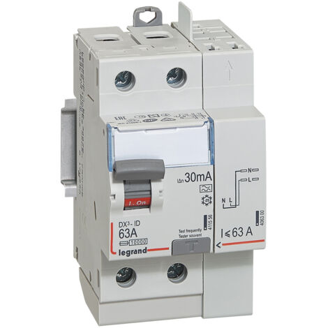 Legrand – Interrupteur différentiel 30 mA 63 A type A – Détection fuites courant – Connexion à vis et automatique – Pour circuits plaques de cuisson