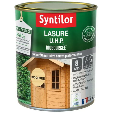 SYNTILOR Lasure Uhp biosourcée nature protect 8 ans incolore satiné 1 l (1/3)