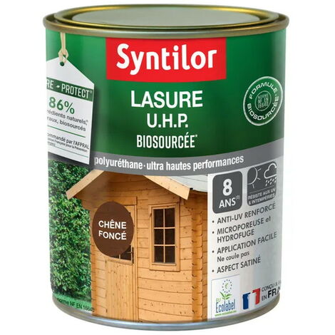 SYNTILOR Lasure Uhp biosourcée nature protect 8 ans chêne foncé satiné 1 l