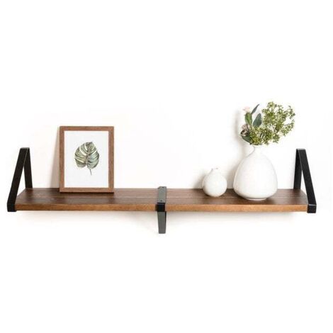 REI – Équerre décorative en acier noir mat – Dimensions H.26.1 x P.21 cm – Pour tablettes jusqu'à 20 cm de profondeur – Installation sécurisée
