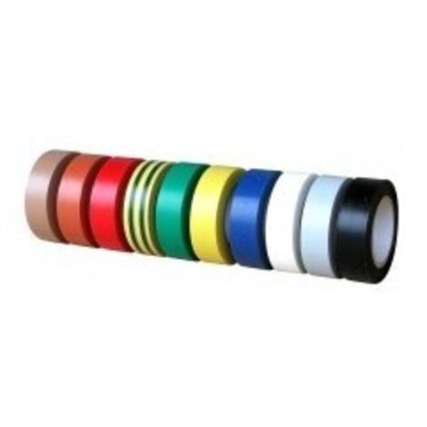 Outifrance – Ruban adhésif pour électricien 10 m x 15 mm – Lot de 10 rouleaux multi couleurs – 1040008 – Isolation électrique facile (1/3)