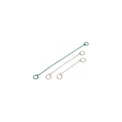 TECHMAN 100 liens metalliques à boucle 200 mm - gainé vert (1/2)