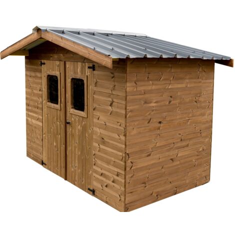 HABRITA Abri Thermabri Double Pente 7,62 m² – Bois Thermochauffé – Bac Acier – Sans Plancher (1/2)