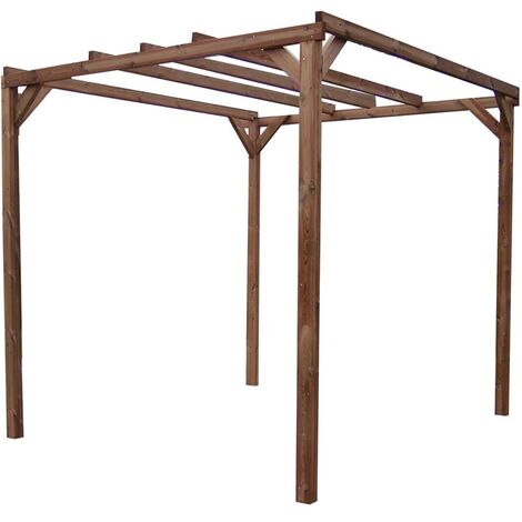 HABRITA Pergola 8,88 m² - Bois Thermochauffé - Toit Plat