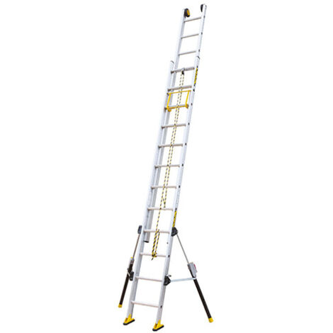 Centaure – Échelle télescopique 2 plans 8m – Stabilisateurs repliables – Charge 350kg – 2x16 barreaux antidérapants (1/7)