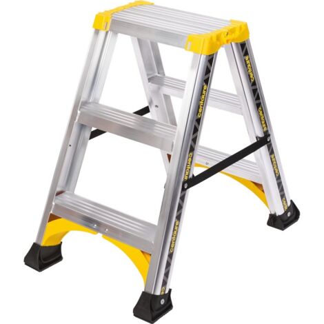 Centaure – Marchepied double accès 2x3 marches – Aluminium durable – Charge maximale 150 kg – Marches antidérapantes 80 mm – Hauteur d'accès 2,20 m