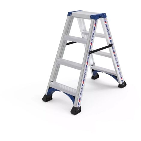 Centaure – Marchepied double accès 2x4 marches – Aluminium antidérapant – Charge maximale 150 kg – Conforme norme EN 131 – Garantie 5 ans