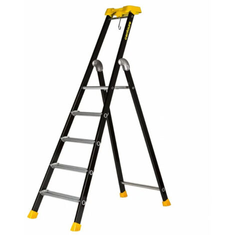 Centaure – Escabeau aluminium laqué 5 marches – Hauteur d'accès 3,10 m – Charge max 150 kg – Marches antidérapantes pour sécurité optimale