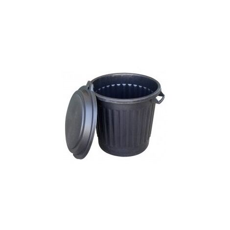 Outifrance – Poubelle d'extérieur 80 L en polypropylène incassable – Couvercle verrouillable – Poignées pour transport facile – Hauteur 600 mm (1/3)