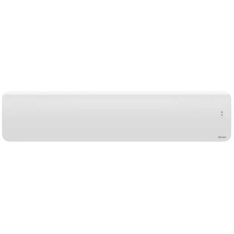 Sauter – Radiateur électrique connecté à inertie fonte 1000W – Plinthe blanche avec éclairage LED – Mode AUTO et détection de présence