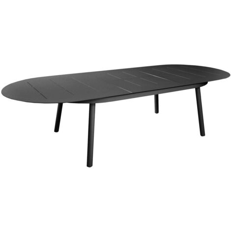 PROLOISIRS Table de jardin oblongue Dublin 230 / 300 x 120 cm - graphite - Aluminium (1/2)