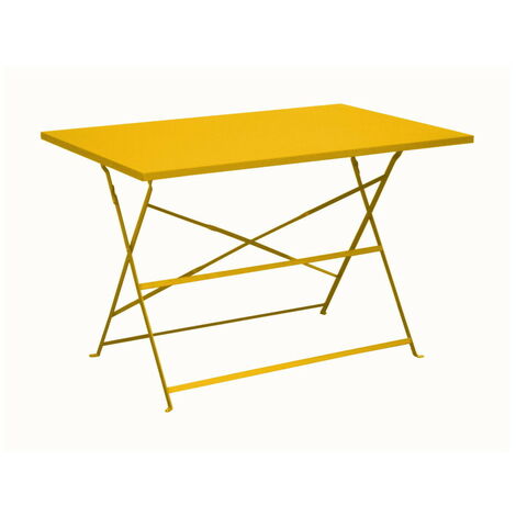 PROLOISIRS Gueridon de jardon pliant Cuba en acier 110 x 70 cm - Miel