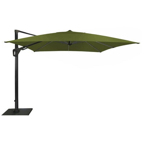 PROLOISIRS Parasol déporté Elios Sunbrella 3 x 3 m en Alu - green - inclinable et orientable