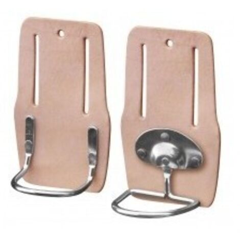 Outifrance – Porte-marteau basculant en cuir – Support orientable pour marteaux et hachettes – Anse métallique rivetée – Fentes pour ceinture (1/5)