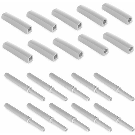 EMUCA Lot de 10 fermes-porte Push Lite à visser sur l'armoire avec réglage, Plastique gris (1/7)