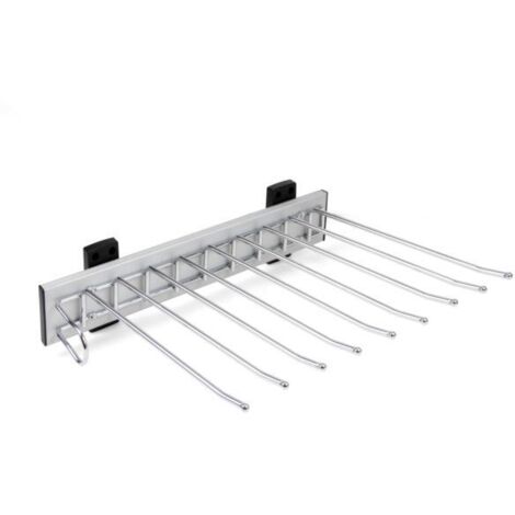 EMUCA Porte-pantalons Self à montage latéral pour armoire, Gauche, Chromé