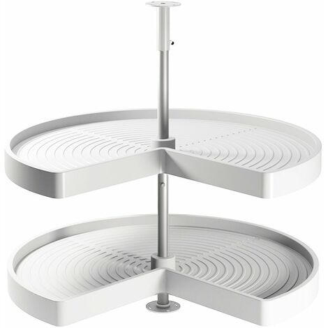 Emuca 8928915 jeu de plateaux rotatifs Shelvo 3 4, pour module de 900mm, plastique et aluminium, Blanc