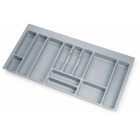 Emuca – Range couverts Optima 8332321 pour tiroir universel – 12 compartiments – Plastique gris – Dimensions 936 x 482 x 45 mm