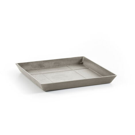 Soucoupe Carrée ECOPOTS Rotterdam – Gris, 28 X 28 X 3 Cm, Pour Pots De Plantes Intérieur/extérieur