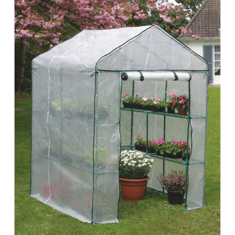 Nortene – Serre de jardin polycarbonate 2 m² – Dimensions 1,45 x 1,43 x 1,95 m – Structure en acier époxy – 4 étagères pour rangement optimisé (1/5)