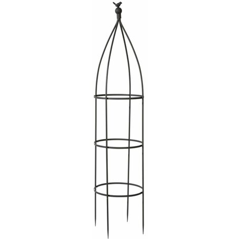 Nortene – Treillis en métal galbé Birdy Obelisk 0,35 x 1,50 m – Acier – Pour plantes grimpantes – Montage facile par assemblage