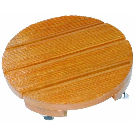 Nortene – Support à roulettes en bois massif lasuré 50 cm – Charge max 120 Kg – 4 roulettes dont 2 avec freins – Pour pots de fleurs lourds