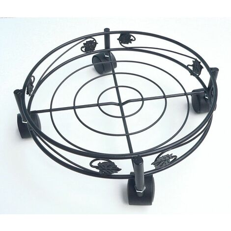 Nortene – Support à roulettes pour jardinière 32 cm – Métal foncé – Charge maximale 80 Kg – Décoration intérieure (1/3)