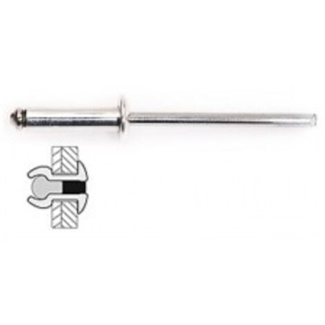 TECHMAN 50 rivets alu / alu à tête plate Ø 4,8 x 8 mm (1/2)
