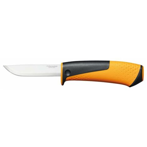 FISKARS Couteau multi-usages Fourreau - aiguiseur intégré - surface de frappe