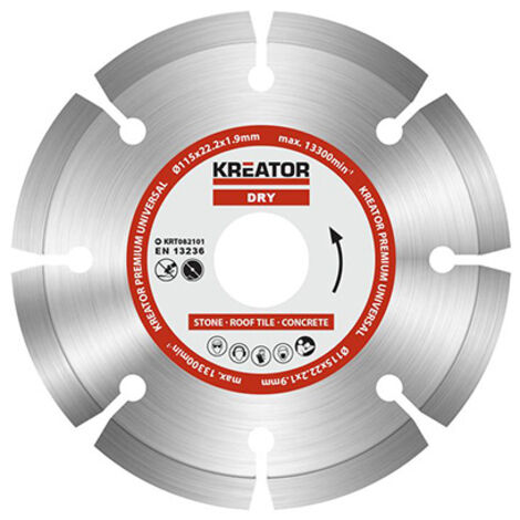 KREATOR Disque diamant béton, pierre - Alésage 22,2 mm 1 disque 115 mm 1,9 mm (1/3)