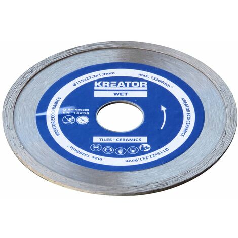 KREATOR Disque diamant carrelage, faïence - Alésage 22,2 mm 3 disques 115 mm 1,9 mm (1/2)