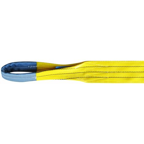 OUTIFRANCE Elingue de levage plate 2 épaisseur à boucle - 3 Tonnes Jaune 3 m (1/2)
