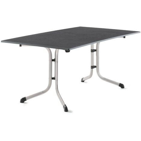SIEGER Table pliante 165 x 95 cm, plateau Vivodur® anthracite, structure gris clair