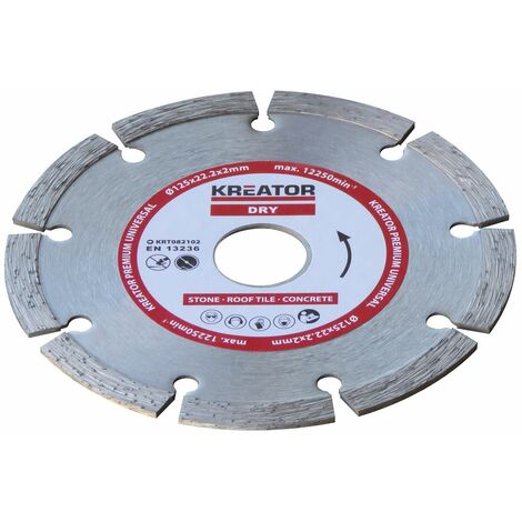 KREATOR Disque diamant béton, pierre - Alésage 22,2 mm 1 disque 125 mm 2,0 mm (1/2)