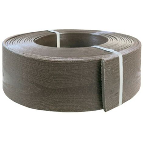 Nortene – Bordure en plastique polyéthylène recyclé BARK – imitation bois – 9 cm de hauteur – 10 m de long – Brun – 8 piquets inclus (1/2)