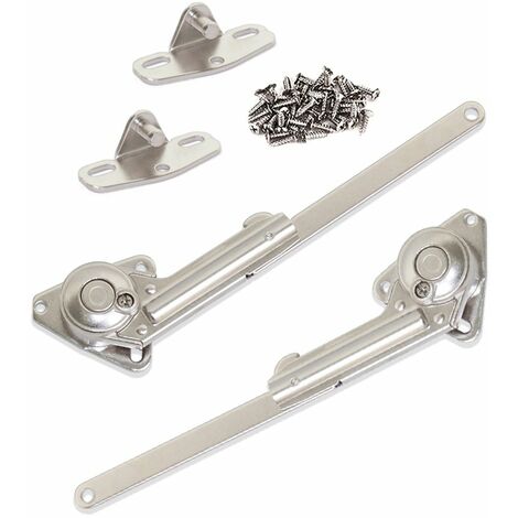 Emuca 1275607 Jeu de compas de porte relevable NSDX, force 20 70kgxcm, Acier et Zamak, Nickelé (1/4)