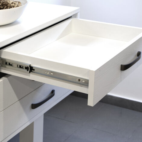 Emuca – Coulisse à billes pour tiroir à sortie totale – Hauteur 45mm – Longueur 650mm – Acier zingué – Charge max 30kg – Extraction totale