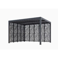 Pergola bioclimatique aluminium gris anthracite – 9 panneaux moucharabieh – Lames orientables manuelles – Surface 10,80 m² – Dimensions L 360 x L 300 x H 231 cm – Altona